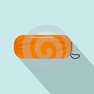 Sleeping bag icon, flat style