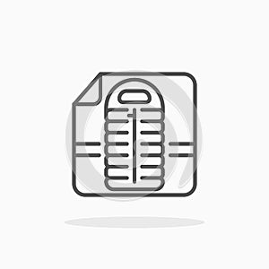 Sleeping Bag icon. Outline linear style