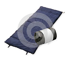 Sleeping bag isolated on a white back ground