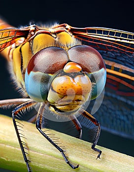 Sleeping beautiful dragonfly. focus stacking. Macro