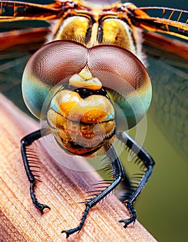Sleeping beautiful dragonfly. focus stacking. Macro