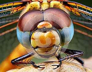 Sleeping beautiful dragonfly. focus stacking. Macro