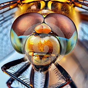 Sleeping beautiful dragonfly. focus stacking. Macro