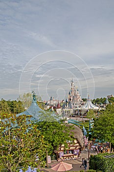 Sleeping Beauty castle in Fantasyland at Disneyland Paris in Paris.