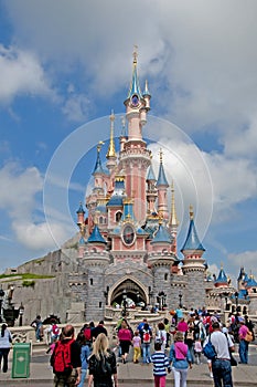 Sleeping Beauty castle in Fantasyland at Disneyland Paris in Paris.