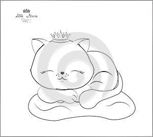 Sleeping Beauty little cat coloring