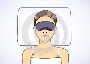 Sleeping in bed with eye mask