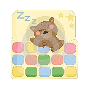 sleeping braun baby cartoon bear