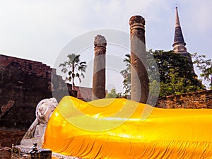 Sleeping Buddha, Wat Yai Chai Mongkhon, Ayutthaya, Thailand