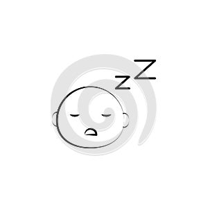 Sleeping child concept line icon. Simple element illustration. Sleeping child concept outline symbol design from Motherhood set. C