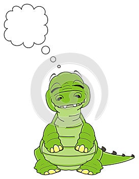 Sleeping crocodile with clean footnote