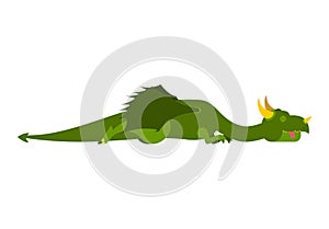 Sleeping dragon. Mythical monster asleep. Vector illustration