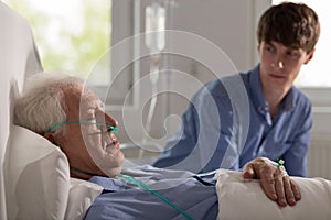 Sleeping elderly hospice patient