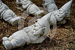 Sleeping gnome sculpture - closeup