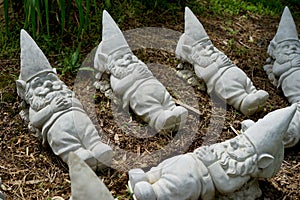 Sleeping gnome sculptures