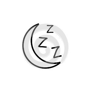 Sleeping icon, Moon zzz vector icon photo