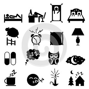 Sleeping icons set