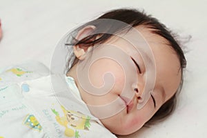 Sleeping Japanese baby girl