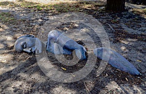 Sleeping lady sculpture