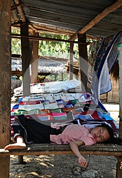 Sleeping Laotian Child