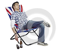 Sleeping man in a chair