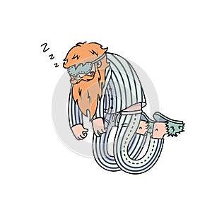 Sleeping man in pajama