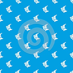 Sleeping moon pattern vector seamless blue