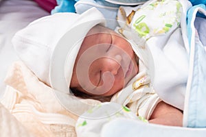 The Sleeping New Born Baby in The Hospital
