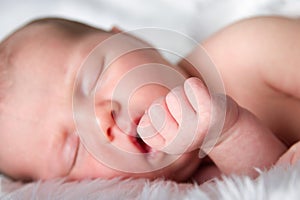 Sleeping newborn baby