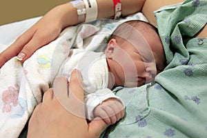 Sleeping newborn baby