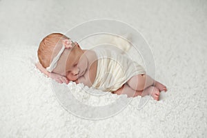 Sleeping Newborn Baby Girl