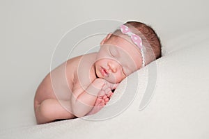 Sleeping Newborn Baby Girl