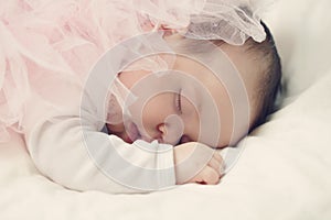 Sleeping Newborn Baby Girl