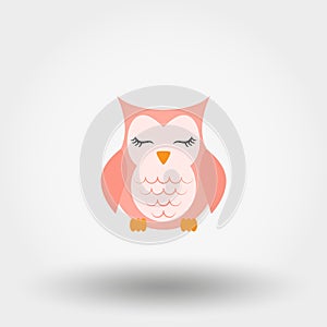 Sleeping owl. Icon. Vector. Flat. photo