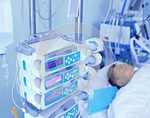 Sleeping patient in ICU ward