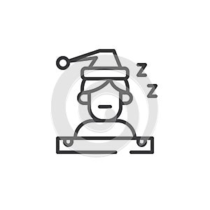 Sleeping person line icon