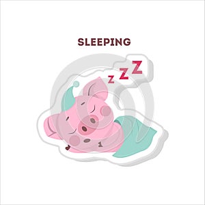 Sleeping pig sticker.