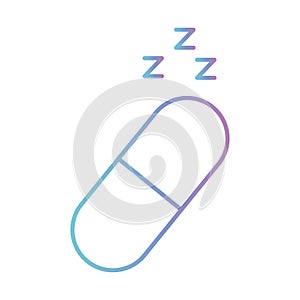 Sleeping pill gradient style icon vector design