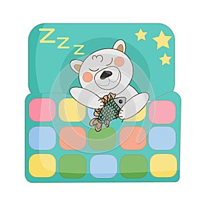 sleeping polar baby cartoon bear
