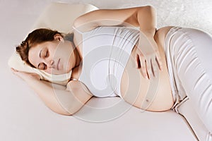 Sleeping pregnant woman