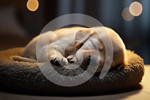 Sleeping puppy, AI generated