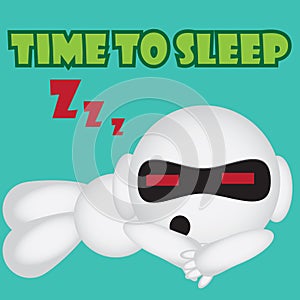 sleeping robot. Vector illustration decorative design