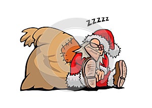 Sleeping Santa Claus photo