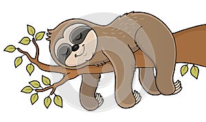 Sleeping sloth theme image 1 photo