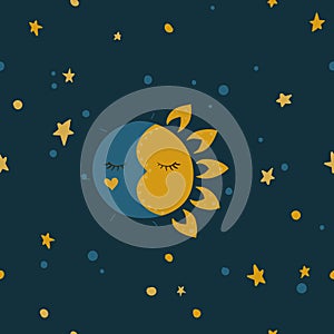 Sleeping sun and moon