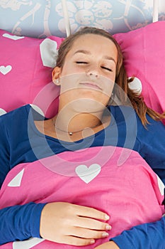 Sleeping teen girl