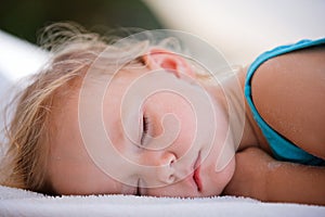 Sleeping toddler girl