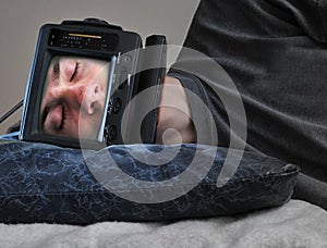 Sleeping TV Man photo