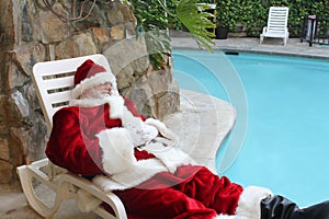 Sleeping Vacationing Santa
