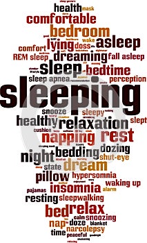 Sleeping word cloud